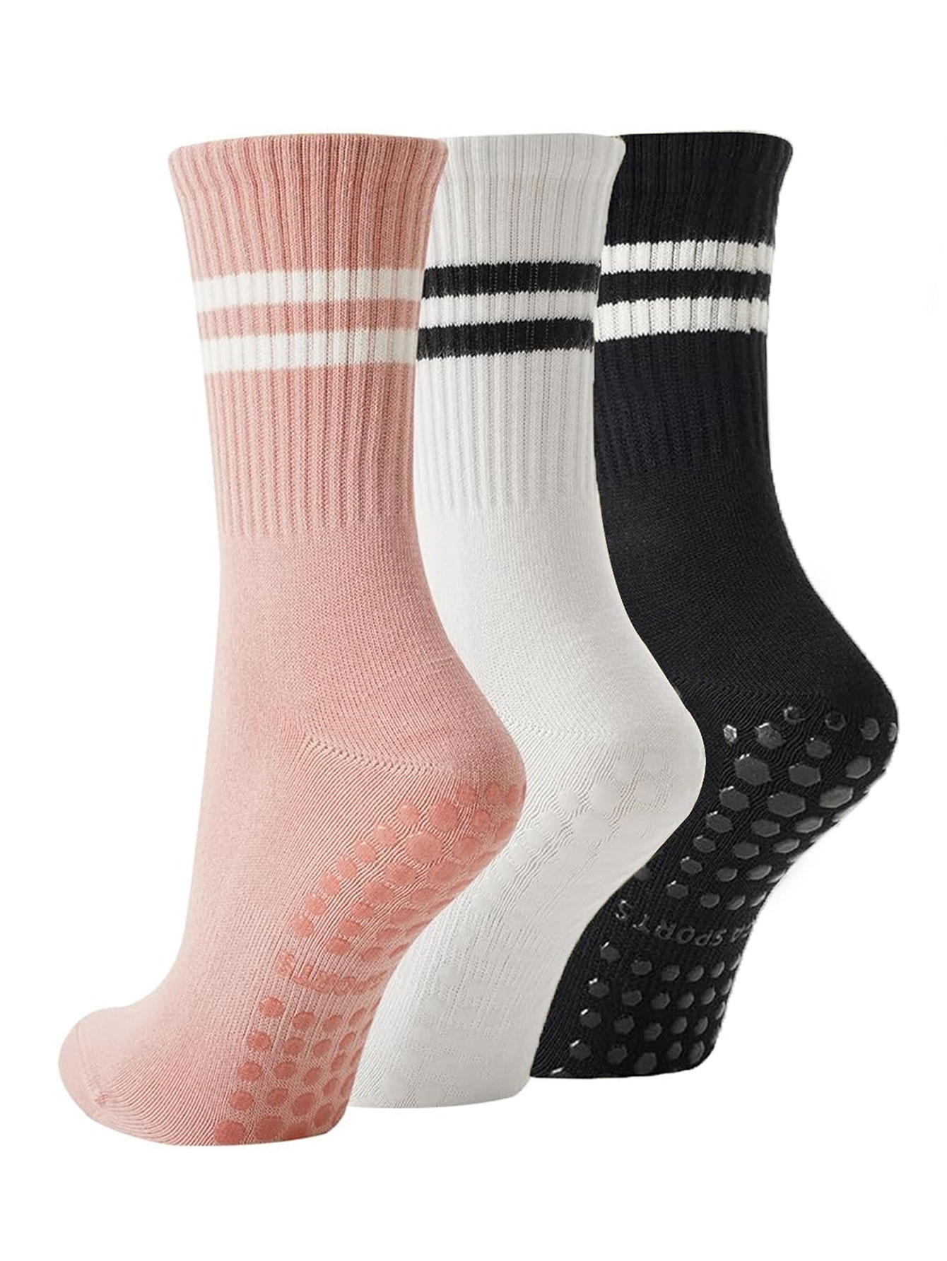 Yoga Mat - 3 Paar Yoga-Socken, rutschfeste, professionelle Damen-Pilates-Socken,