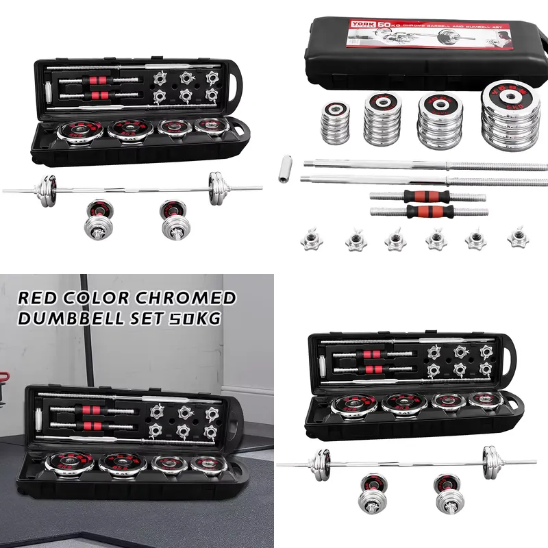 Dumbbell Set - 2026 für 50kg Verstellbares Gusseisen-Hantelset Rot