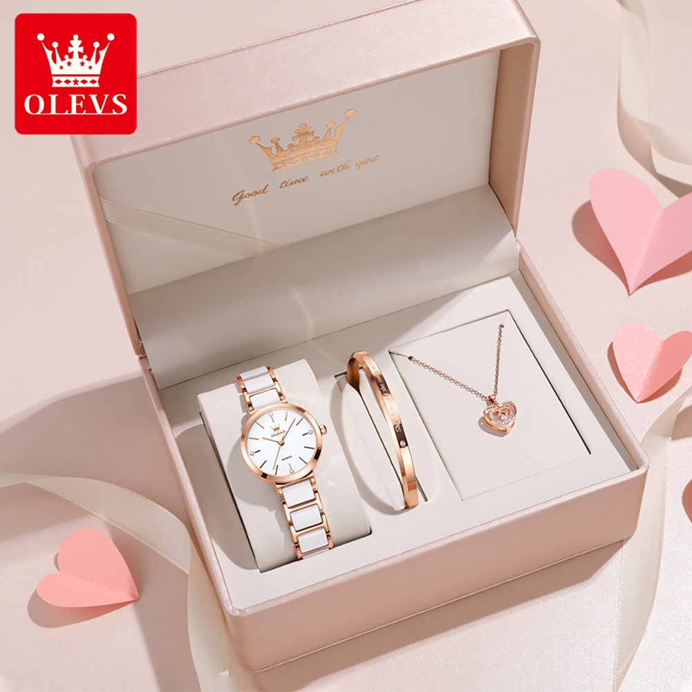 Resistance Band - OLEVS Damenuhr 5877, luxuriöse, elegante Quarzuhr,