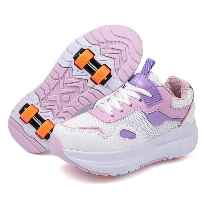 Skateboard - Kinder-Rollschuhe mit 4 Rädern, abnehmbare Rollschuhe,
