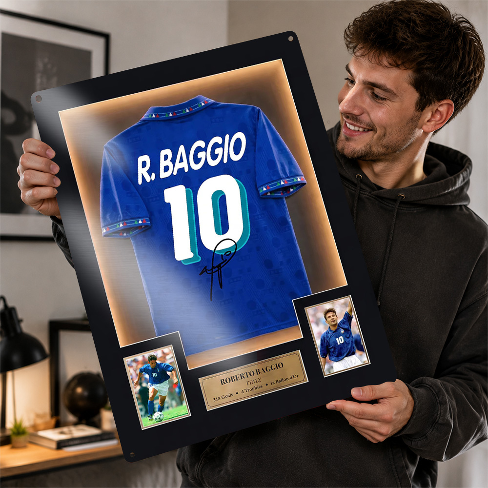 Sports Equipment Poster - Roberto Baggio Memorabilia Poster Sport-Wandkunst Personalisiertes