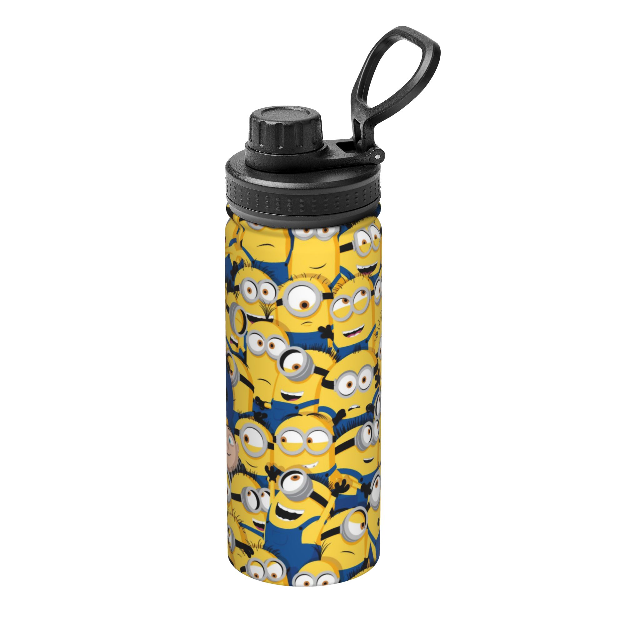 Sports Water Bottle Insulated - Cartoon M-Minions 18OZ Sport-Isolierflasche Bananen-Kaffeebecher Vakuum-Thermoskanne