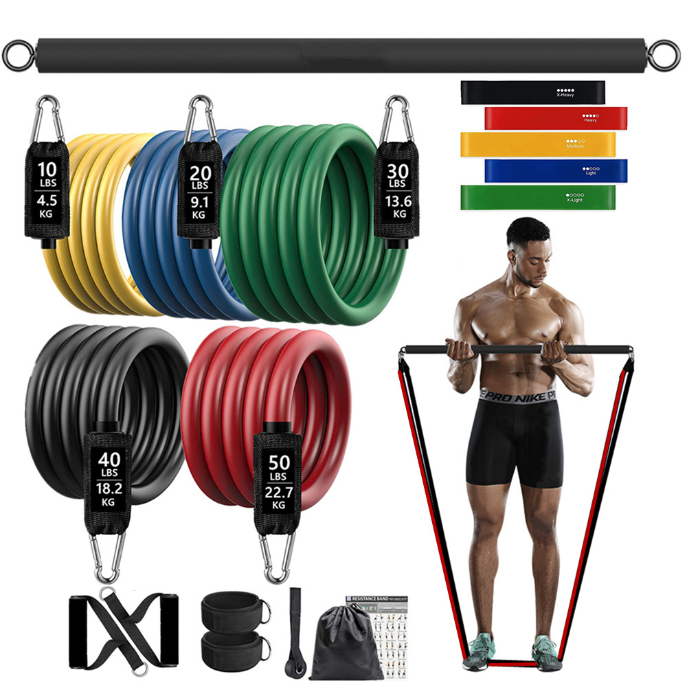 Dumbbell Set - 150lb Fitness Booty Widerstand Gummiband Workout