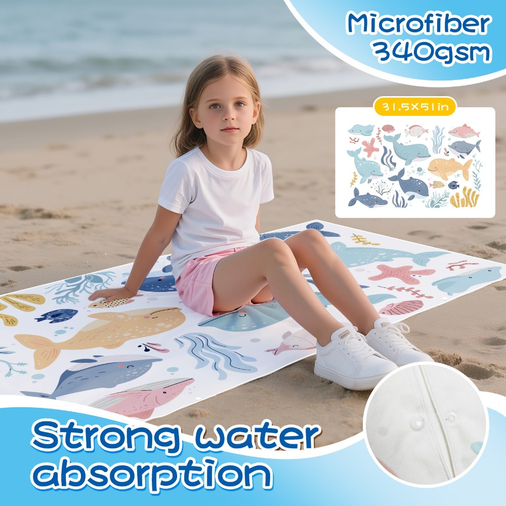 Strandtuch mit Cartoon-Muster, – Yoga Mat Bewertung und Preis