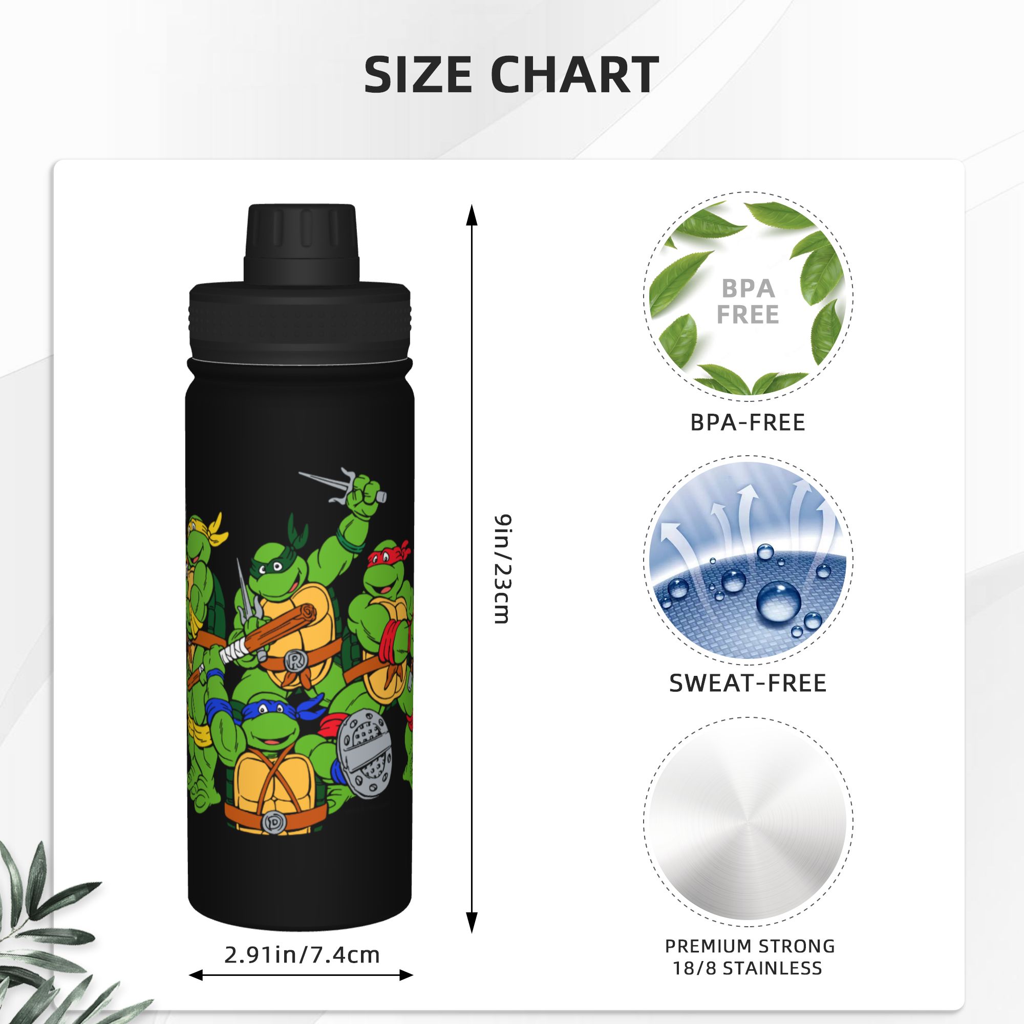 Cartoon Ninja T-Turtles 18OZ S – Sports Water Bottle Insulated Bewertung und Preis